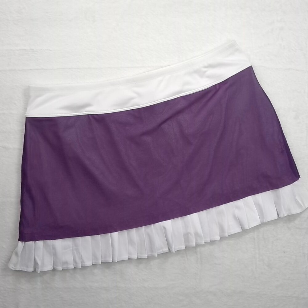 NWT JOFIT Tennis Pickleball Golf Pleated Skort Purple White XL